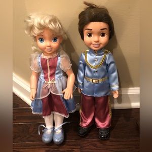 Disney Cinderella and Prince Charming Toddler Playmates Dolls 2005